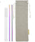 2 Straight (8.5 inches) Rainbow Reusable Metal Straws with Cleaning Brushes — STRAWTOPIA