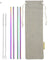 4 Straight (10.4 inches) Rainbow Reusable Metal Straws with Cleaning Brushes — STRAWTOPIA