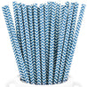 Midnight Blue Chevron Paper Straws — STRAWTOPIA