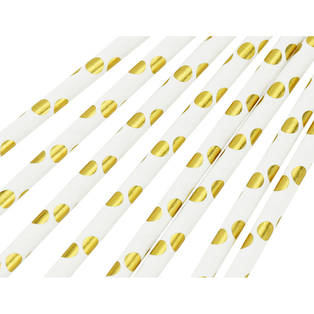 Metallic Gold Polka Dots Paper Straws — STRAWTOPIA - STRAWTOPIA