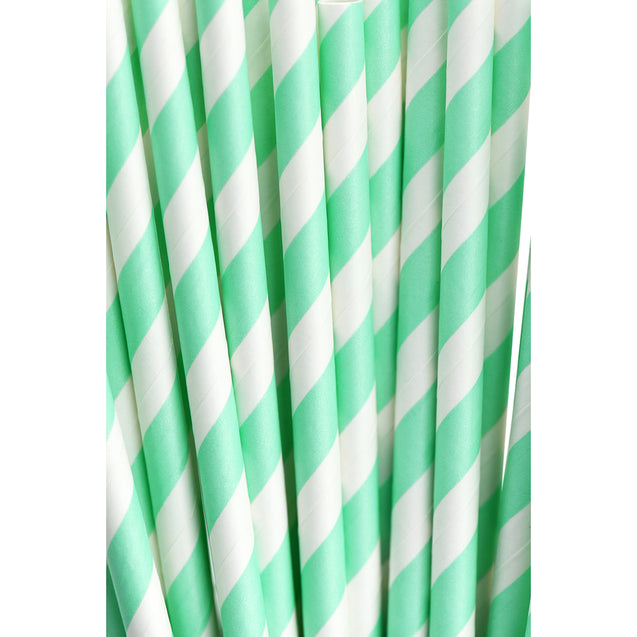 Minty Green Striped Paper Straws — STRAWTOPIA - STRAWTOPIA