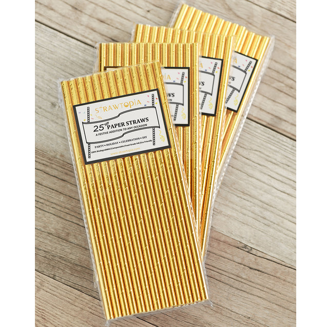 Metallic Gold Paper Straws — STRAWTOPIA - STRAWTOPIA