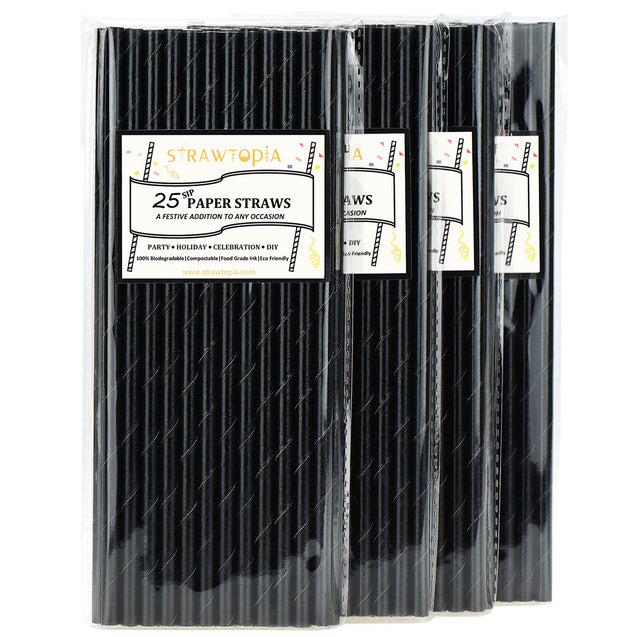 Metallic Black Paper Straws — STRAWTOPIA - STRAWTOPIA
