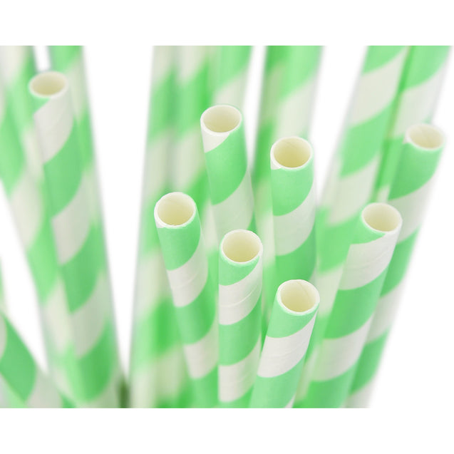 Minty Light Green Striped Paper Straws — STRAWTOPIA - STRAWTOPIA