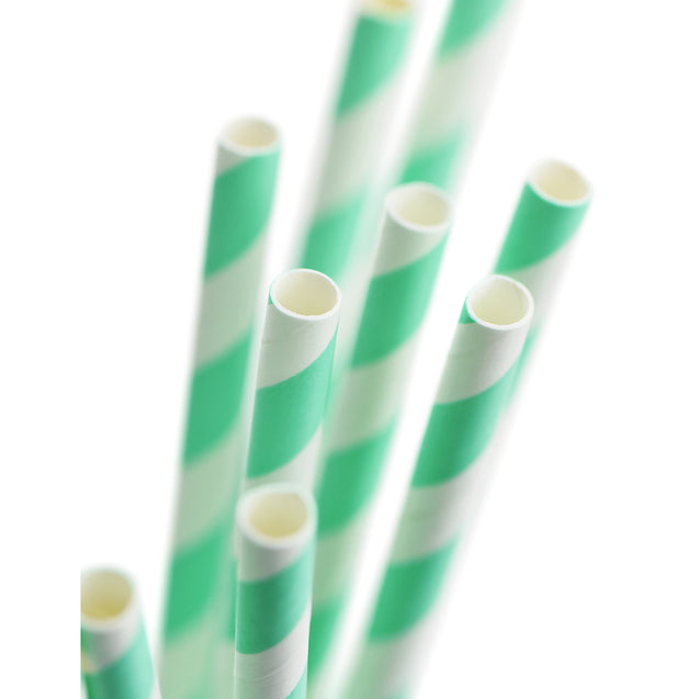 Minty Green Striped Paper Straws — STRAWTOPIA - STRAWTOPIA