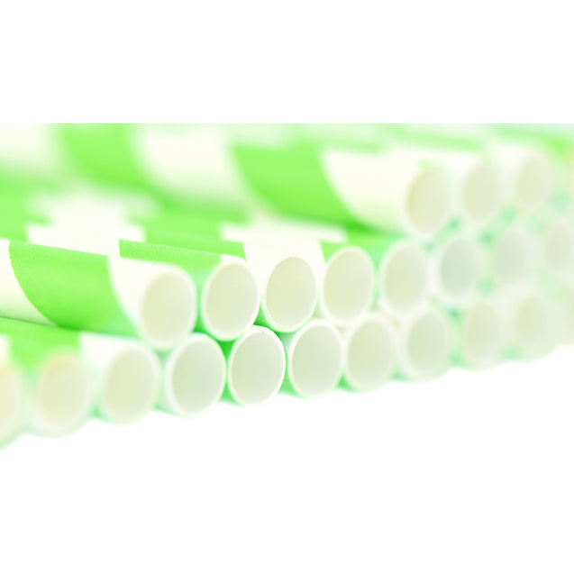 Vivid Light Green Striped Paper Straws — STRAWTOPIA - STRAWTOPIA