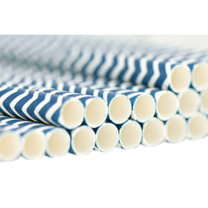 Midnight Blue Chevron Paper Straws — STRAWTOPIA