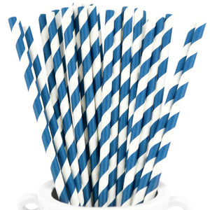 Midnight Blue Striped Paper Straws — STRAWTOPIA - STRAWTOPIA