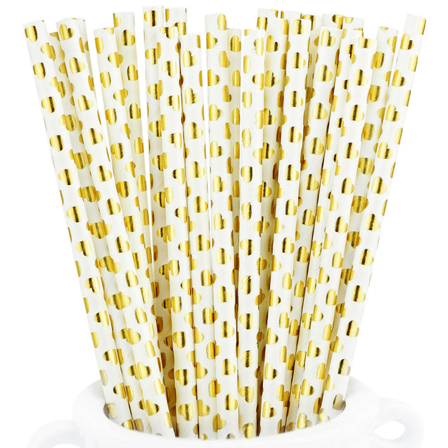 Metallic Gold Hearts Paper Straws — STRAWTOPIA - STRAWTOPIA