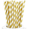 Metallic Gold Striped Paper Straws —  STRAWTOPIA - STRAWTOPIA