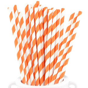 Orange Striped Paper Straws  — STRAWTOPIA - STRAWTOPIA