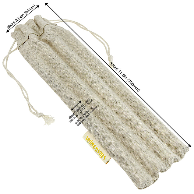 4 Slots Handmade Drawstring Case for Straws (Burlap Bag) — STRAWTOPIA