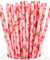Pink | Strawberries Paper Straws Biodegradable and Compostable - STRAWTOPIA