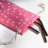 Handmade Drawstring Case Bag for Straws (Pink Flowers) — STRAWTOPIA