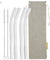 12mm (Transparent) 4 Bendy Reusable Glass Straws with Cleaning Brushes — STRAWTOPIA 