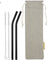8mm (Black) 2 Bendy Reusable Glass Straws with Cleaning Brushes — STRAWTOPIA