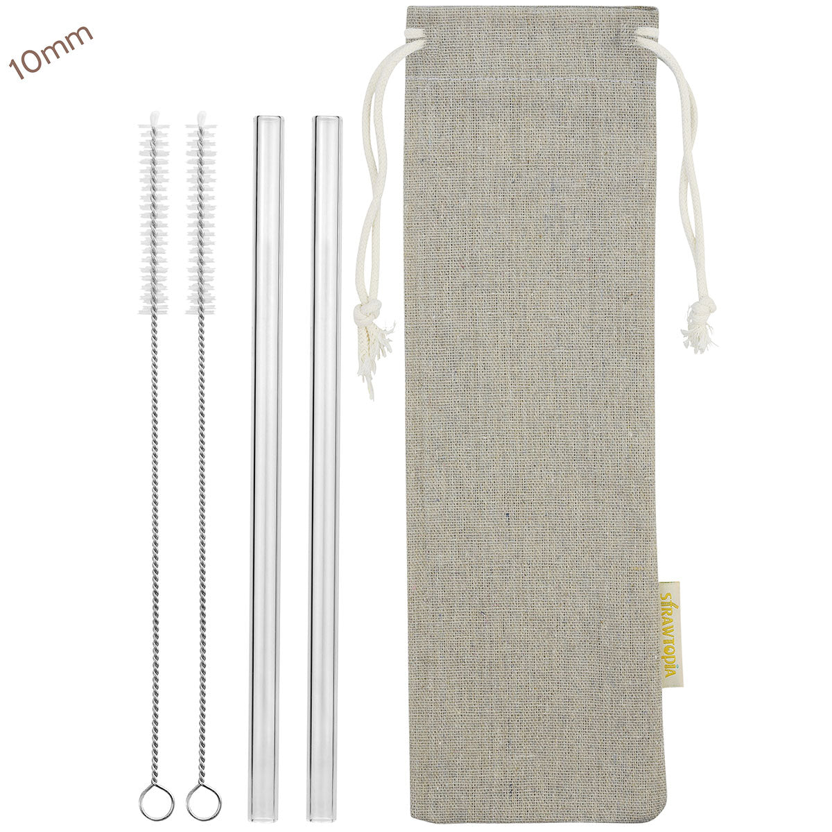 Alink Clear Glass Straws, 9 in X 10 mm Reusable Straight & Bent Smoothie  Straws