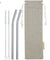 8mm (Grey) 2 Bendy Reusable Glass Straws with Cleaning Brushes — STRAWTOPIA