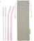 8mm (Pink) 2 Bendy Reusable Glass Straws with Cleaning Brushes — STRAWTOPIA
