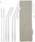 10mm (Transparent) 4 Bendy Reusable Glass Straws with Cleaning Brushes — STRAWTOPIA 