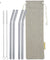 8mm (Grey) 4 Bendy Reusable Glass Straws with Cleaning Brushes — STRAWTOPIA