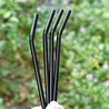 8mm (Black) 4 Bendy Reusable Glass Straws with Cleaning Brushes — STRAWTOPIA