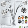 Reusable Stainless Steel Metal Straws with Silicon Tips & Cleaning Brushes — STRAWTOPIA