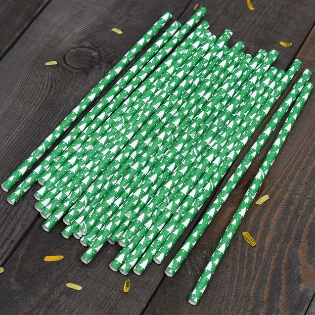 Green | Trees Paper Straws — STRAWTOPIA