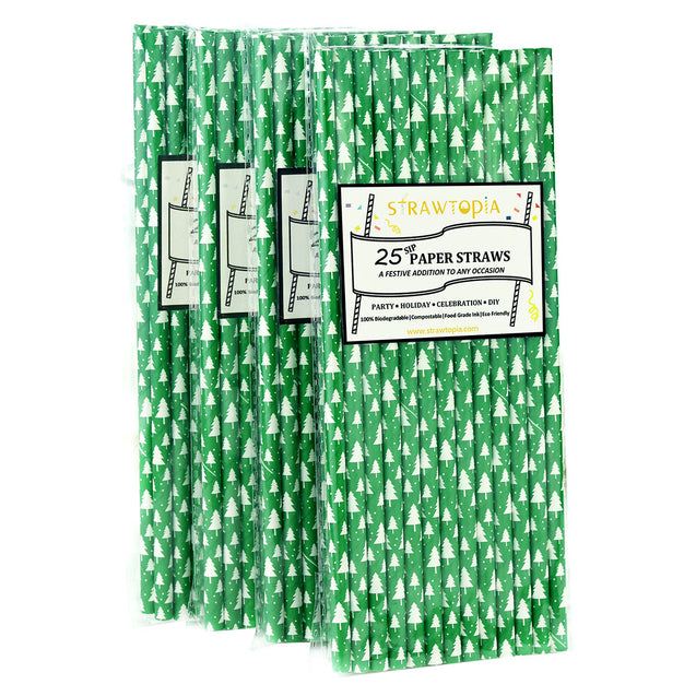 Green | Trees Paper Straws — STRAWTOPIA