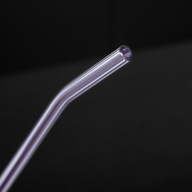 8mm (Purple) 2 Bendy Reusable Glass Straws with Cleaning Brushes — STRAWTOPIA