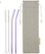 8mm (Purple) 2 Bendy Reusable Glass Straws with Cleaning Brushes — STRAWTOPIA